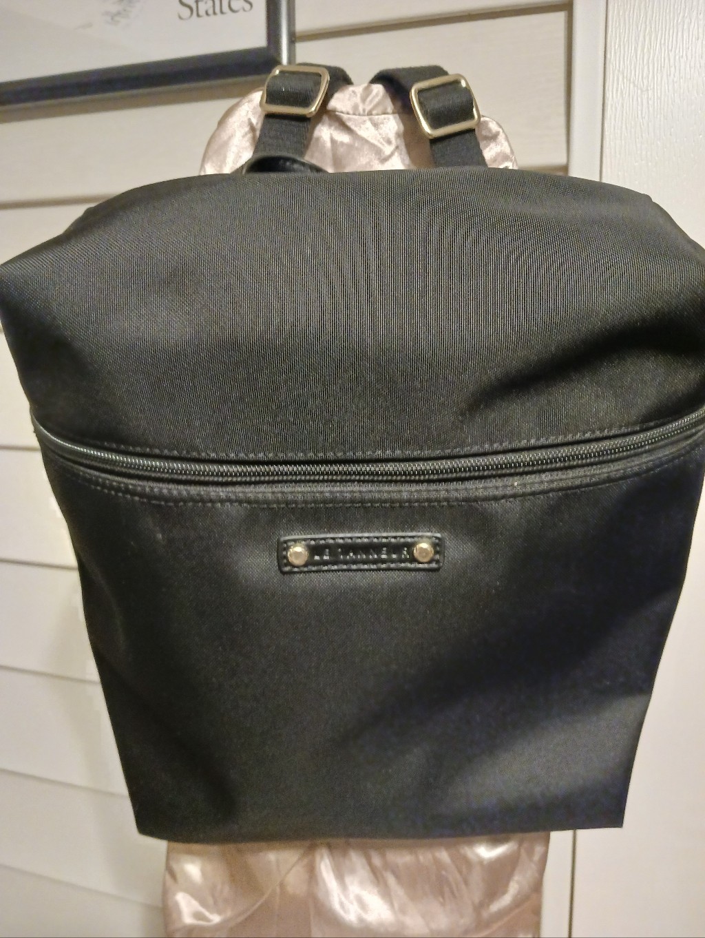 Le Tanneur Black Nylon Backpack With Front Zip Pocket - Like New Condition! — image 5 of 8